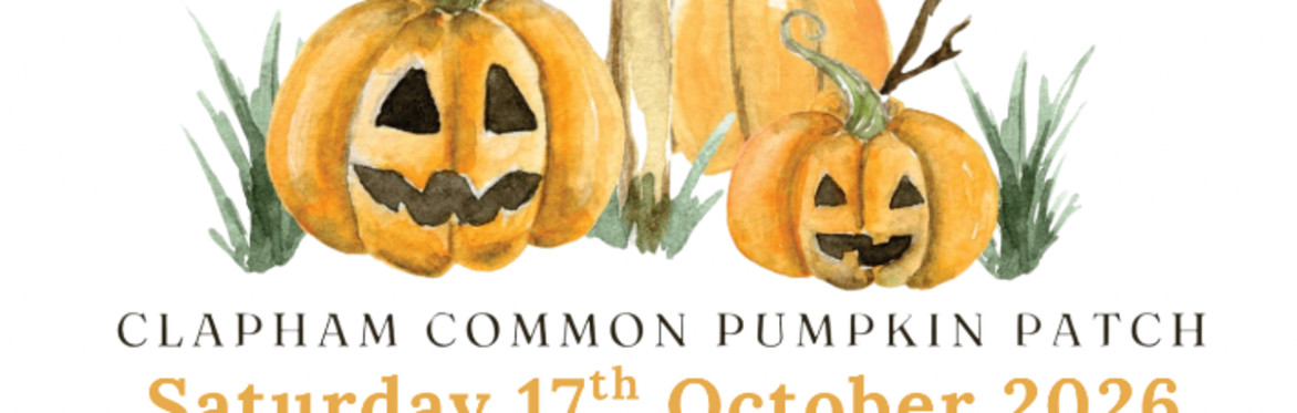 poster for pumpkin patch on clapham common, images of pumpkin and event description