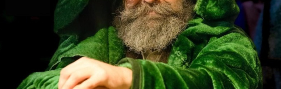 Smiling Santa In Green