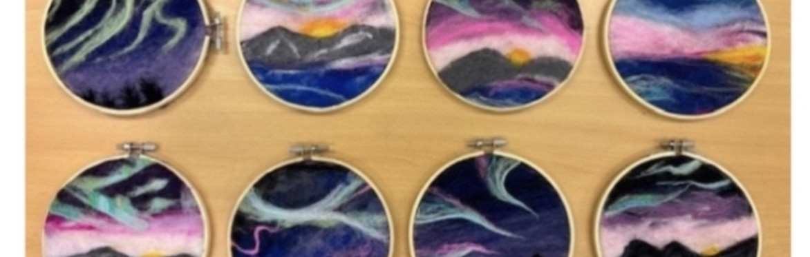 Needle Felted Northern Lights Picture