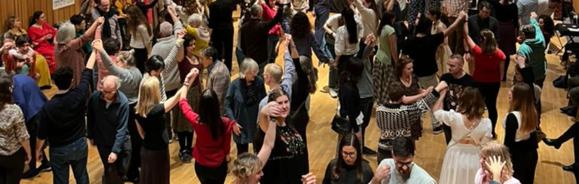 dancers on the dancefloor at our last ceilidh
