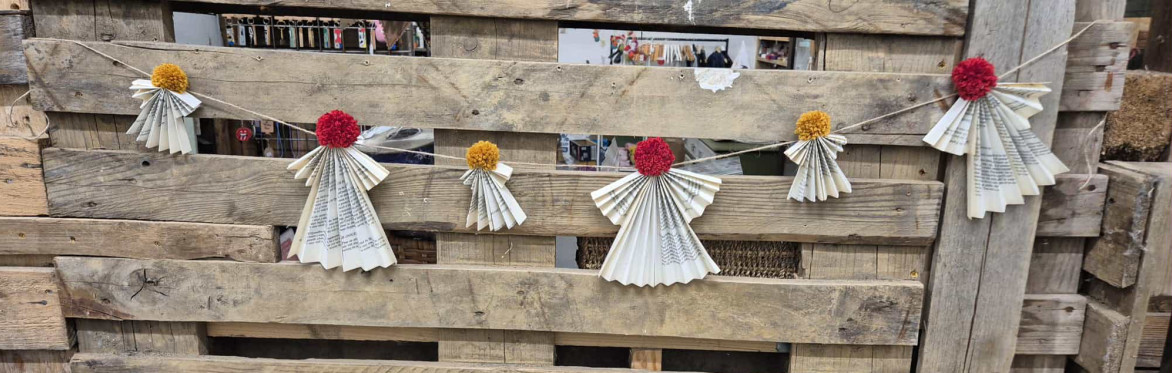 Recycled Book Angel Garland