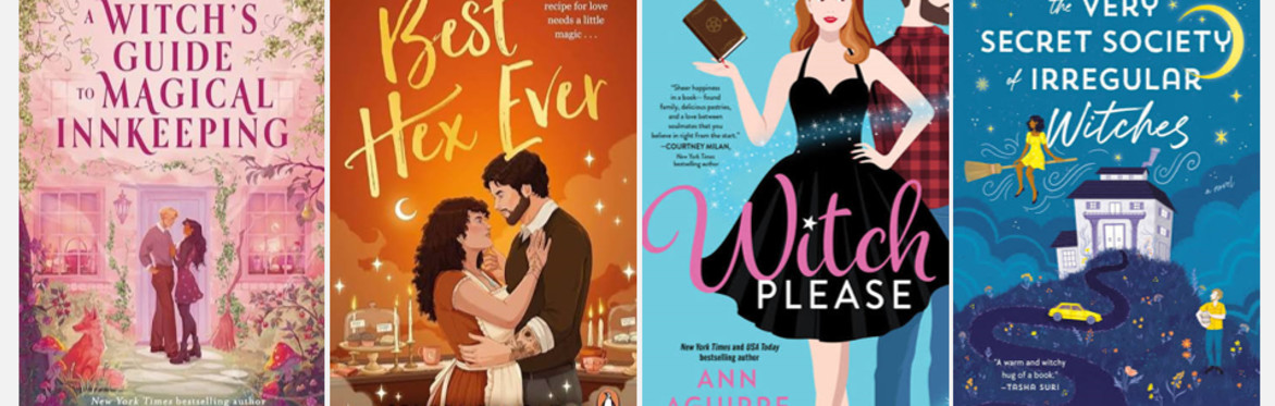 A selection of witch romance books