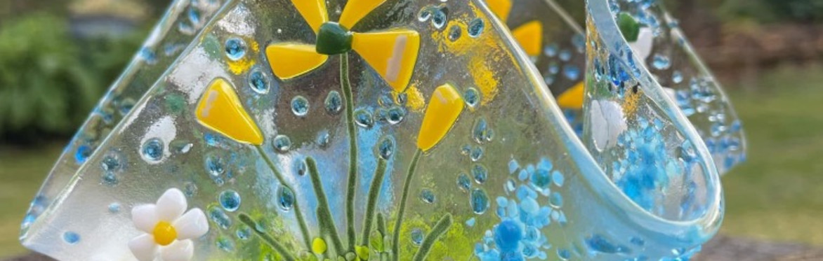 Fused Glass Draped Tea Light Holder