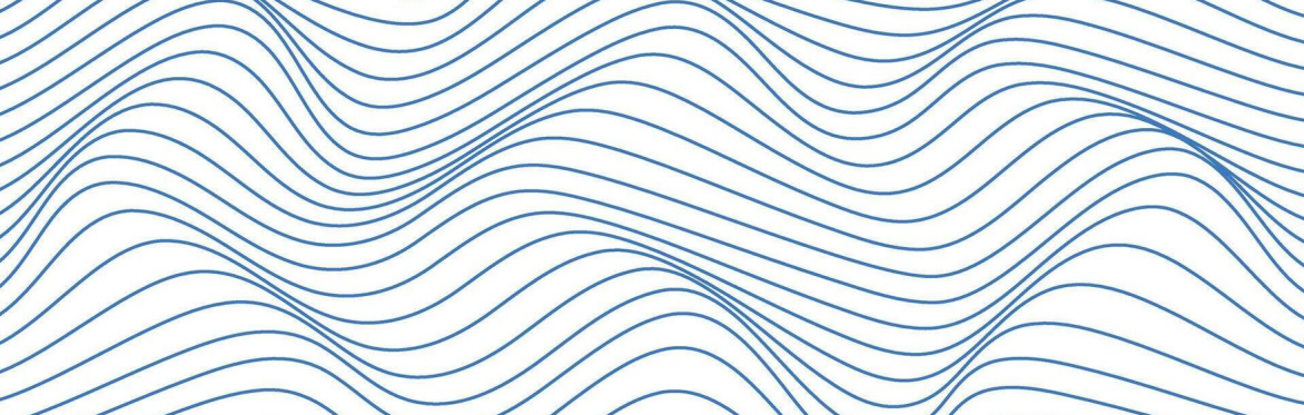 abstraction: blue overlapping and undulating wavelengths