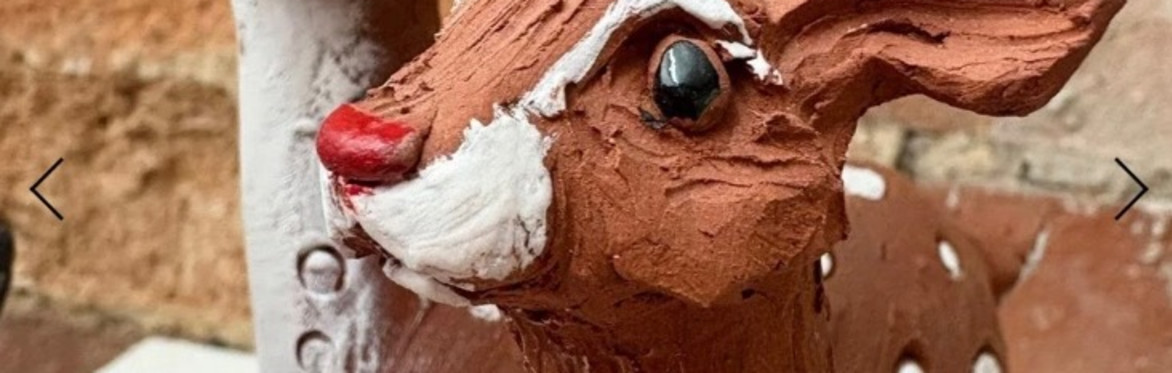 Pottery - Ceramic Reindeer Sculpture