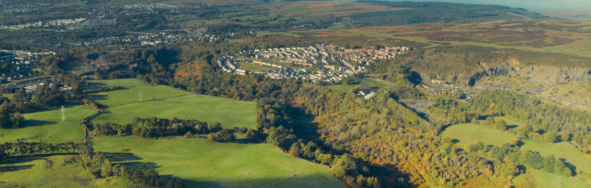 Drone shot of Merthyr Tydfil