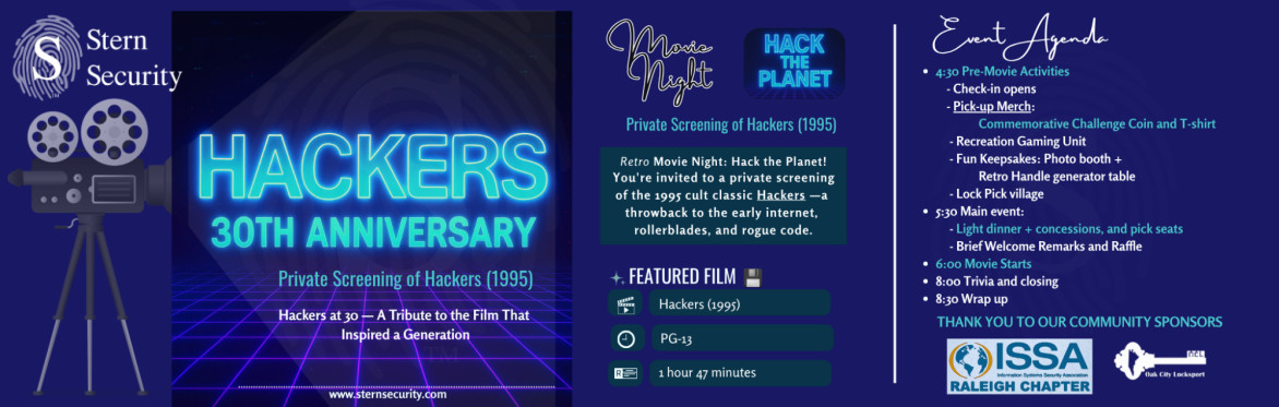 A flyer of a private movie screening for Hackers