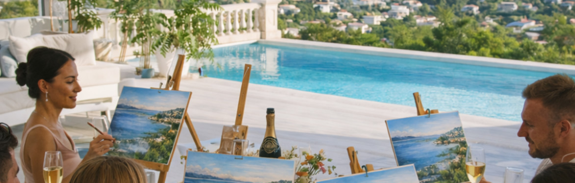 Paint & Sip: Sea View at a Private Villa