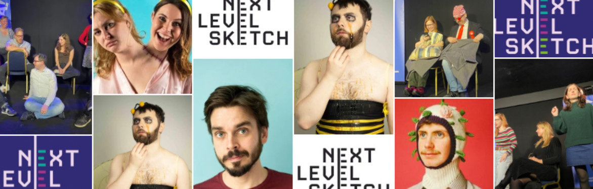 A poster showing spooky ghosts and photos of Joz Norris, Next Level Sketch, Mikey Bligh Smith, Stephen Catling, and Siblings Comedy