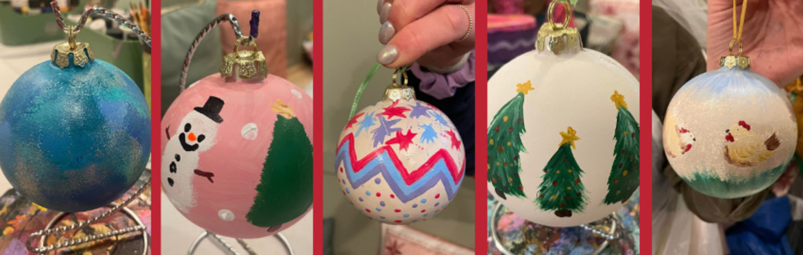 Christmas Bauble Pottery Painting