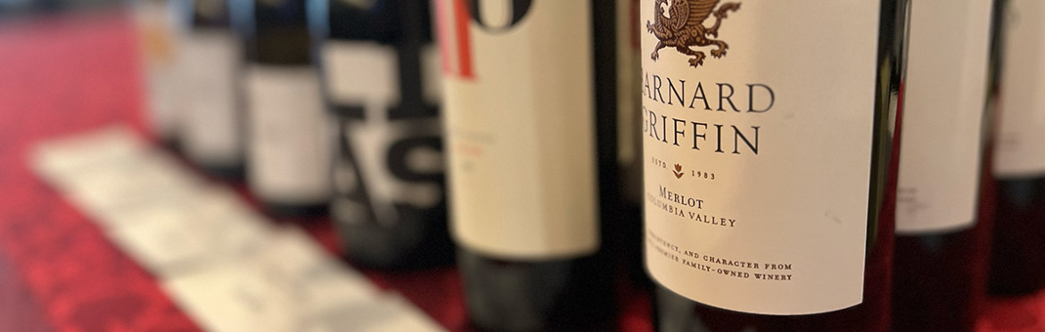 bottles of wine on a tasting table