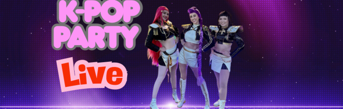 It says kpopmparty life with an image of the demon hunters