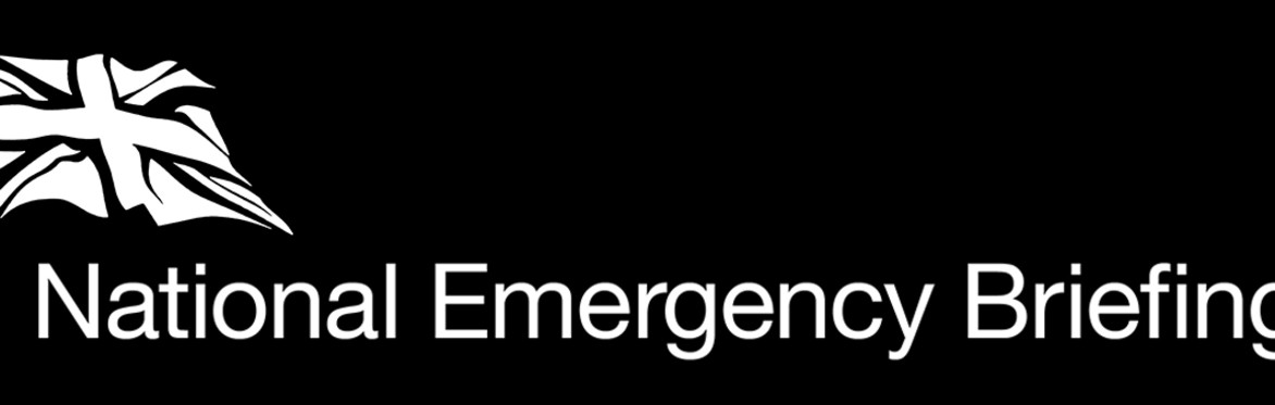 National Emergency Briefing wide logo white on black