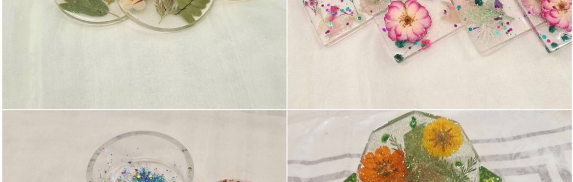 Resin Flower Coaster set making workshop