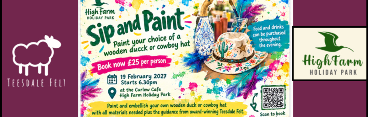 Sip and Paint evening- Cowboy Hats and Bamboo Root Ducks at Curlew Cafe