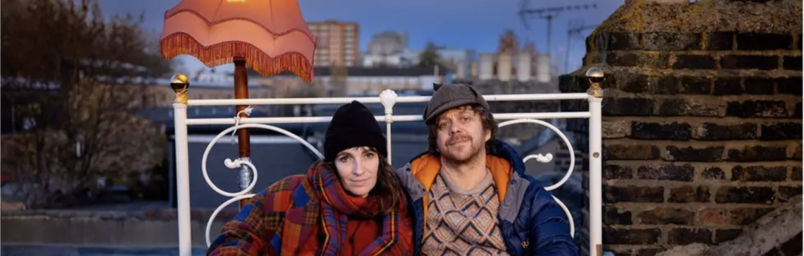 Dan and Hilary on their roof