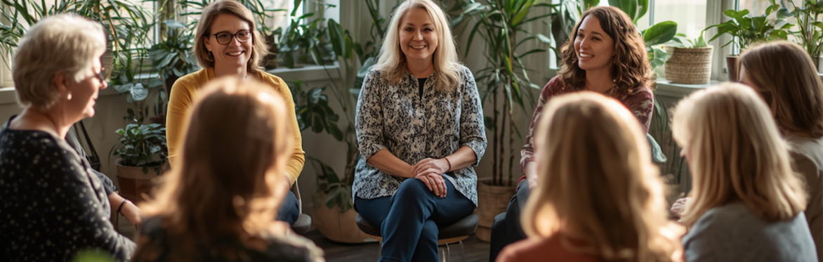 A group of women in a circle having a discussion