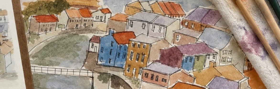 Pen & Ink wash - Quirky Buildings