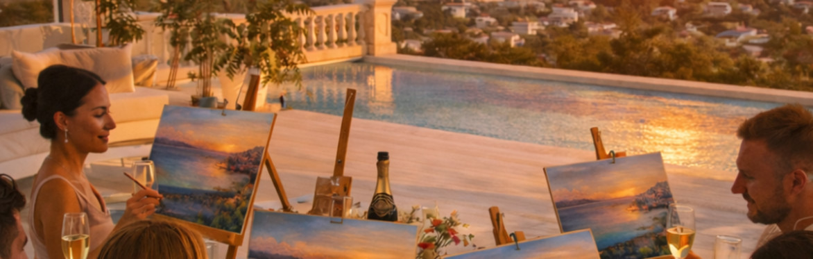 Paint & Sip: Golden Hour at a Private Villa