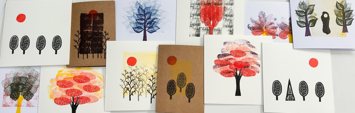 Tree themed greetings cards