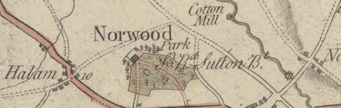 Detail from 1794 Chapman map of Nottinghamshire