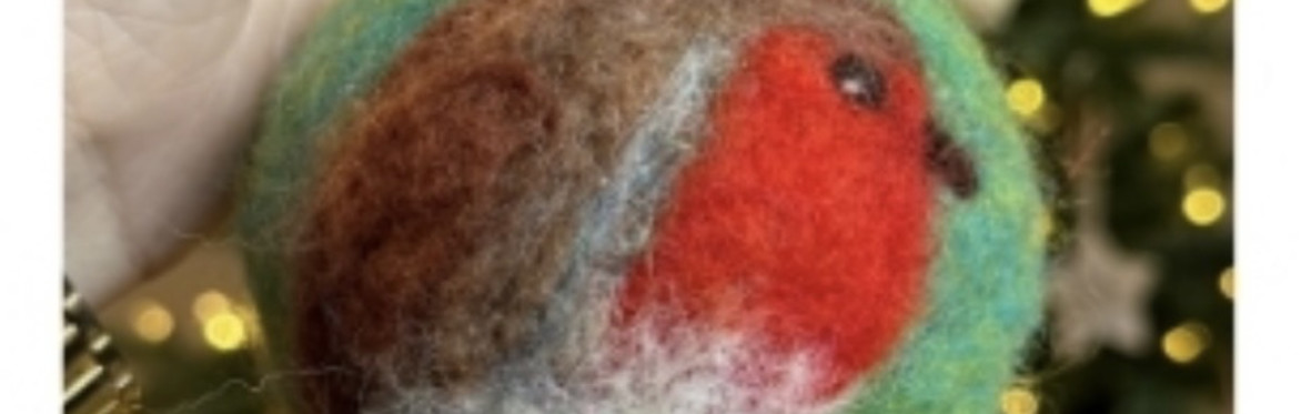 Needle felted Robin baubles