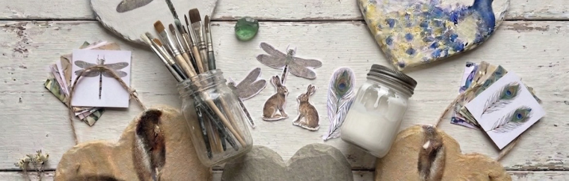 Decoupage for Beginners- Slate Hearts