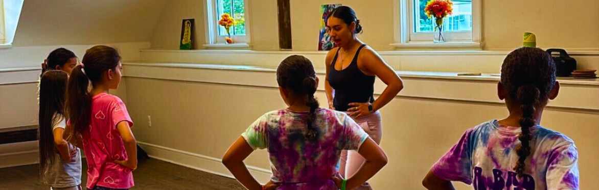 the jazz dance teacher and students