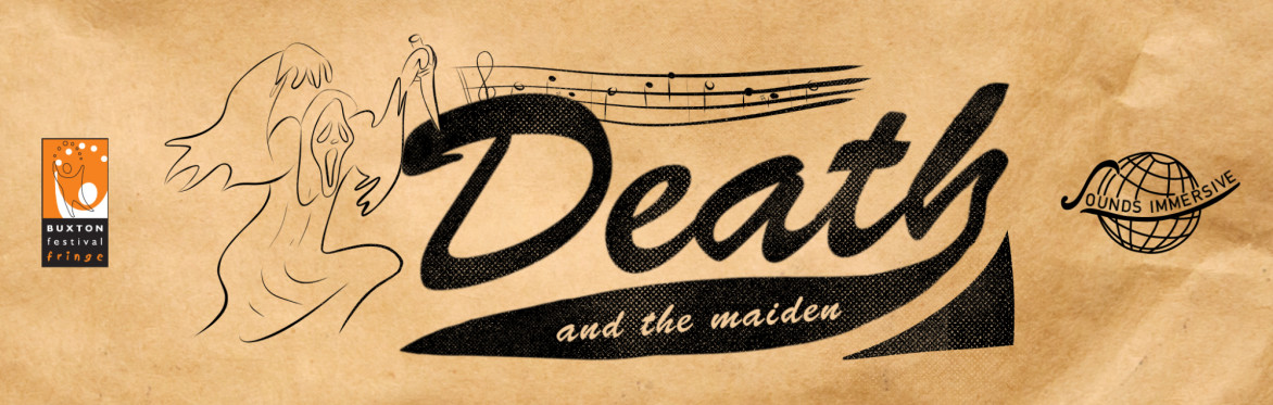 Text reads Death and the Maiden with musical notes and a cartoon ghost