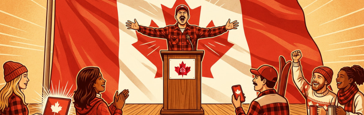 Canadian at a speaker podium