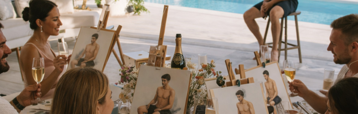 Paint & Sip: Life Drawing (Male Model) at a Private Villa