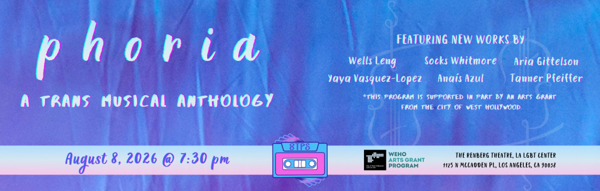 White text on a blue background reads: "phoria: a trans musical anthology"