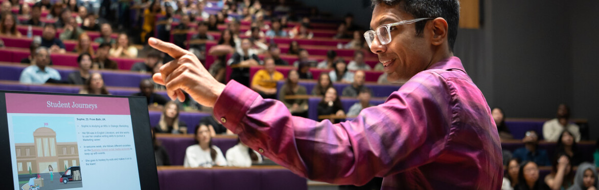Someone presenting a lecture