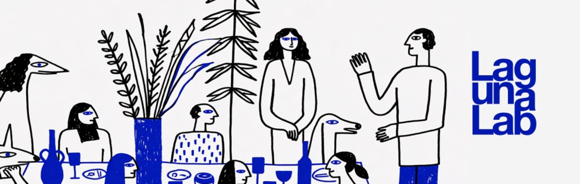 Peoples and creatures are communing around a long dinner table.