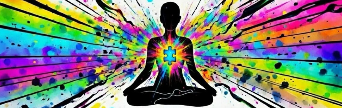 Lotus position with a puzzle heart