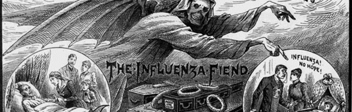 Influenza warning with skeleton