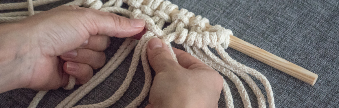 a closeup of macrame