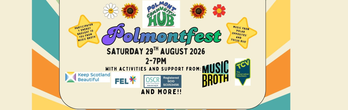 Poster featuring supporters of the event who will run activities, with more  to come. Named are: Forth Environmental Link, Music Broth, Keep Scotland Beautiful, TCV (The conservation Volunteers)