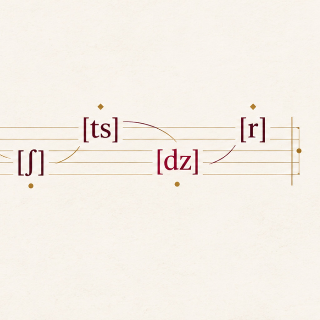 Italian IPA symbols arranged on a musical staff for a pronunciation workshop for singers.