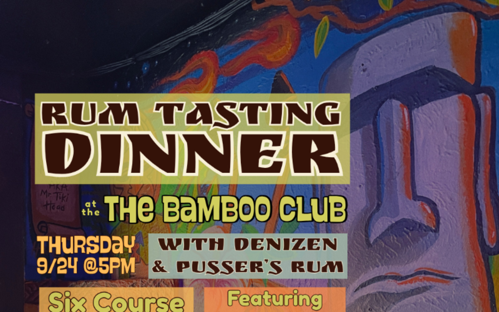 Rum Tasting Dinner with Denizen & Pusser