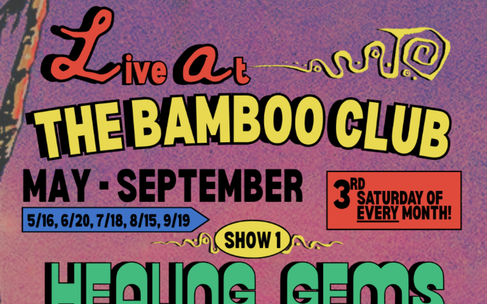 Live at the Bamboo Club presents: Healing Gems, Witch Crimes, Los Pakalolos, & King Flamingo