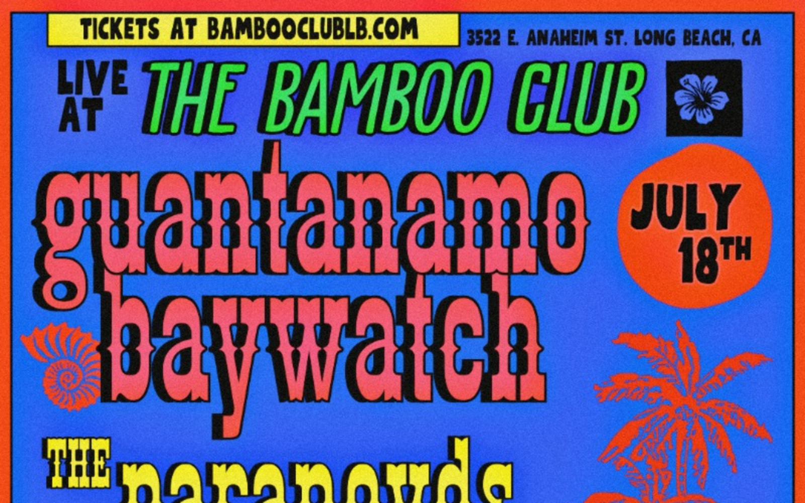 Live at Bamboo Club presents: Guantanamo Baywatch, The Paranoyds, Noir Dalis, Miswired, Will & the Won'ts, & The Clog