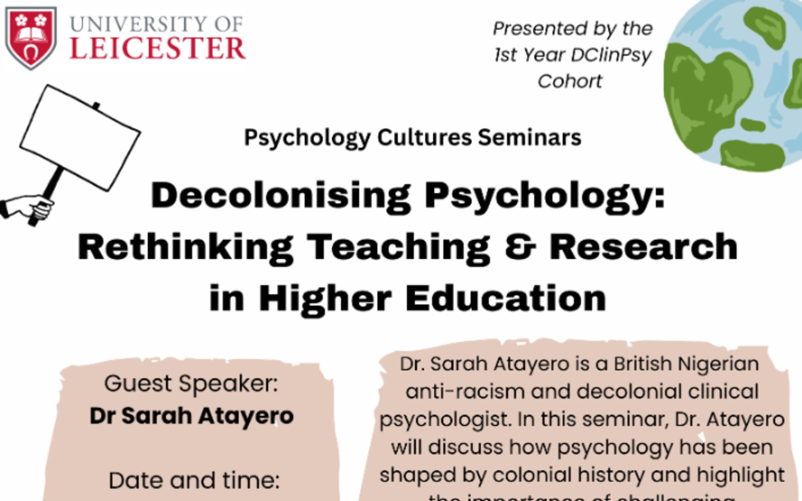 Decolonising Psychology: A Psychology Cultures Seminar