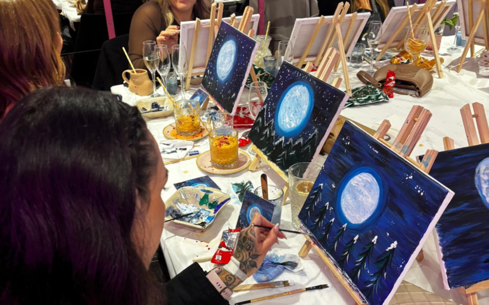 Winter Themed Paint and Sip by Paint & Bubbles