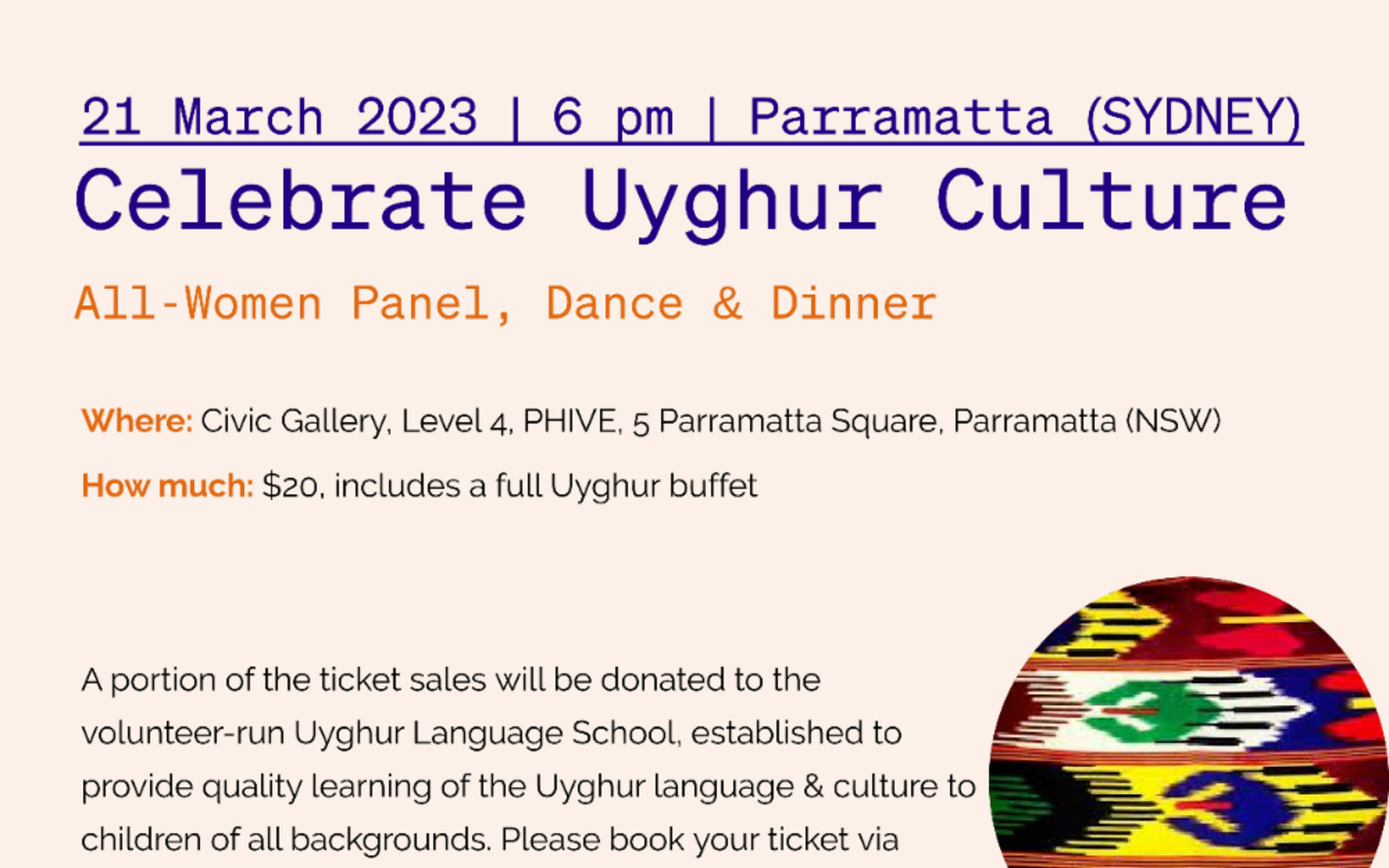 SOLD-OUT! Celebrate Uyghur Culture