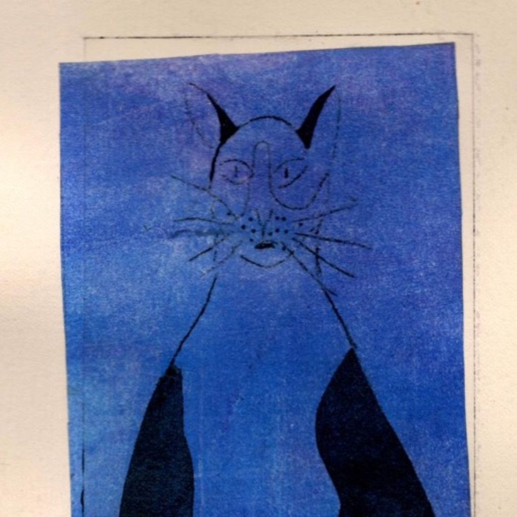 Image of a cat print by Gaynor Dudley