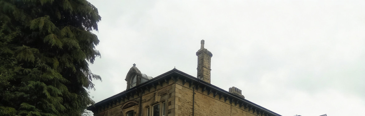 A classic ghost walks out of a typical big Buxton period house