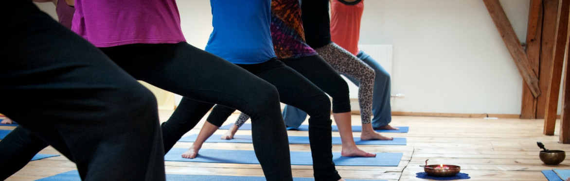 Yoga session - warrior position