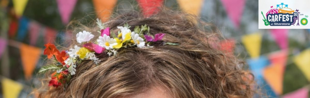 A finished headband that is colourful and vibrant