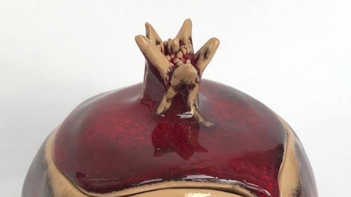 Ceramic sugar bowl made in a workshop